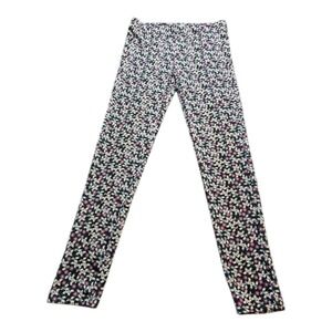 Bethany Mota Floral Leggings Women Size M Purple Black White Excellent Stretch